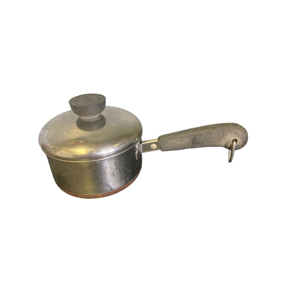 Vintage copper bottom Revere Wear 3/4 cup pan with lid
